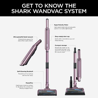 Shark WANDVAC System Pet Ultra-Lightweight Powerful Cordless Stick Vacuum with Charging Dock (WS632BLBRN)