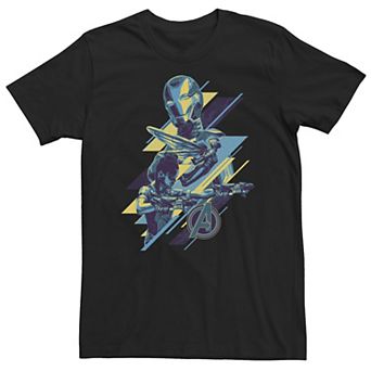 Big & Tall Marvel Avengers Endgame Abstract Blue Hue Group Shot Logo Tee