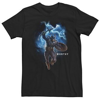 Big & Tall Marvel Avengers Endgame Captain America Worthy Action Pose Tee