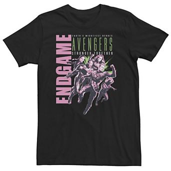 Big & Tall Marvel Avengers: Endgame Earth's Mightiest Heroes Neon Text Tee