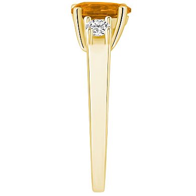 Alyson Layne 14k Gold Pear Cut Citine & 1/4 Carat T.W. Diamond Ring