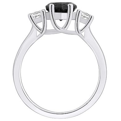 Alyson Layne 14k White Gold Pear Cut Onyx & 1/3 Carat T.W. Diamond Ring
