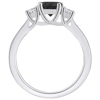 Alyson Layne 14k White Gold Oval Cut Onyx & 1/4 Carat T.W. Diamond Ring