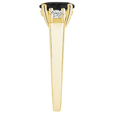 Alyson Layne 14k Gold Oval Cut Onyx & 1/4 Carat T.W. Diamond Ring