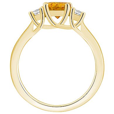 Alyson Layne 14k Gold Oval Cut Citrine & 1/4 Carat T.W. Diamond Ring