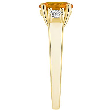 Alyson Layne 14k Gold Oval Cut Citrine & 1/4 Carat T.W. Diamond Ring