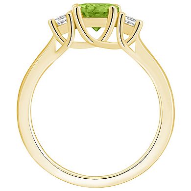 Alyson Layne 14k Gold Oval Cut Peridot & 1/4 Carat T.W. Diamond Ring