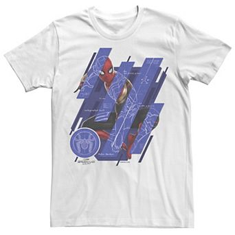 Men's Marvel Spider-Man No Way Home Spider-Man Schematic Panels Tee