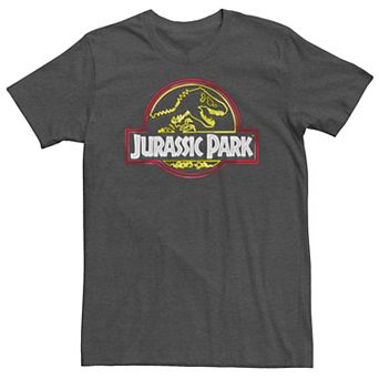 Big & Tall Jurassic Park Neon Sign Fossil Graphic Tee