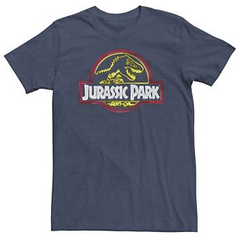 Big & Tall Jurassic Park Neon Sign Fossil Graphic Tee
