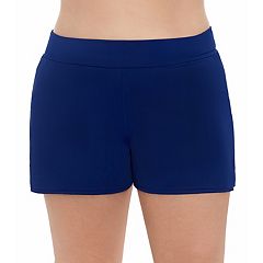 Plus Size Lands' End 9 Quick Dry Elastic Waist Swim Board Shorts Cover-up