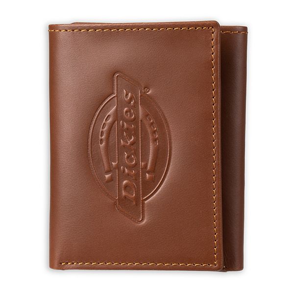 Men's Plaid Embossed Tri-fold Business Leather Wallet - Temu
