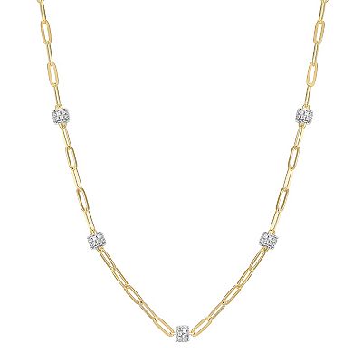Classic Treasures 18k Gold Over Silver Cubic Zirconia Station
