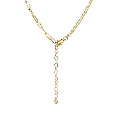 18k Gold Over Silver Cubic Zirconia Station Necklace