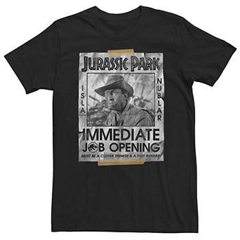 Big & Tall Jurassic Park Clever Job Opening Poster Tee