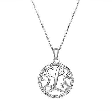 PRIMROSE Sterling Silver Cubic Zirconia Initial Pendant Necklace