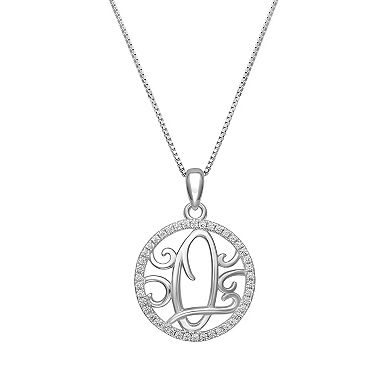 PRIMROSE Sterling Silver Cubic Zirconia Initial Pendant Necklace