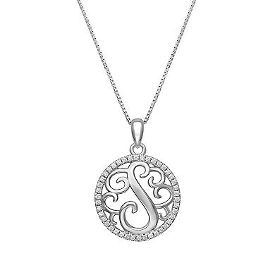 PRIMROSE Sterling Silver Cubic Zirconia Initial Pendant Necklace