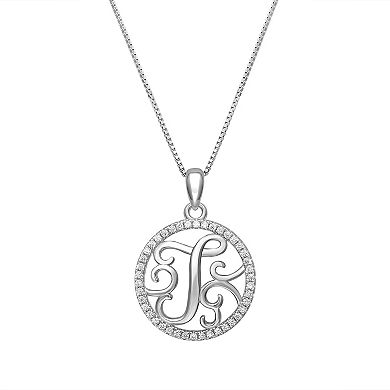 PRIMROSE Sterling Silver Cubic Zirconia Initial Pendant Necklace