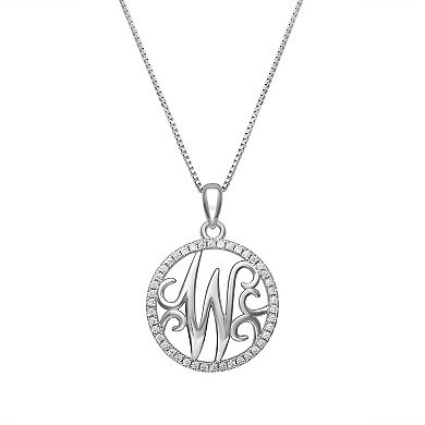 PRIMROSE Sterling Silver Cubic Zirconia Initial Pendant Necklace