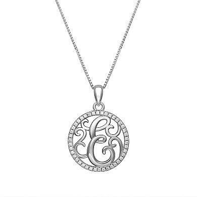 PRIMROSE Sterling Silver Cubic Zirconia Initial Pendant Necklace