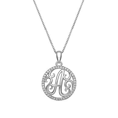 PRIMROSE Sterling Silver Cubic Zirconia Initial Pendant Necklace