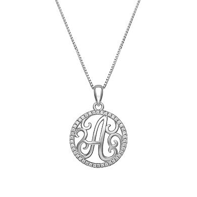 PRIMROSE Sterling Silver Cubic Zirconia Initial Pendant Necklace