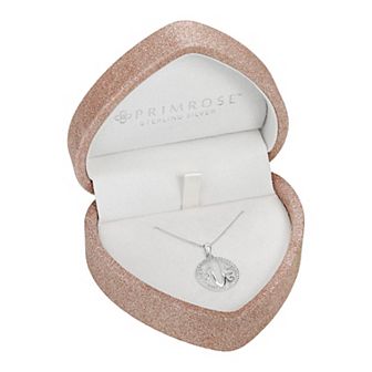 PRIMROSE Sterling Silver Cubic Zirconia Initial Pendant Necklace