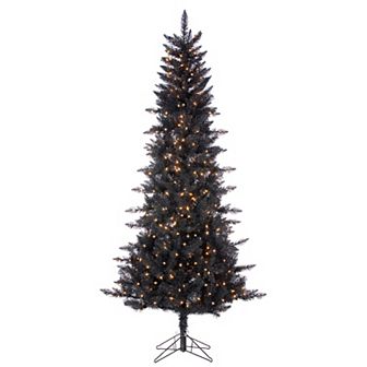7.5-ft. Black Tuscany Tinsel 450-Light Artificial Christmas Tree