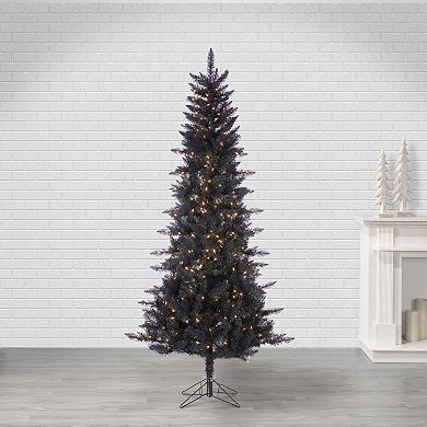 7.5-ft. Black Tuscany Tinsel 450-Light Artificial Christmas Tree