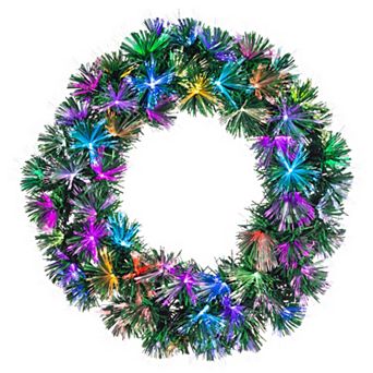 Pre-lit UL Color Changing Fiber Optic Artificial Wreath