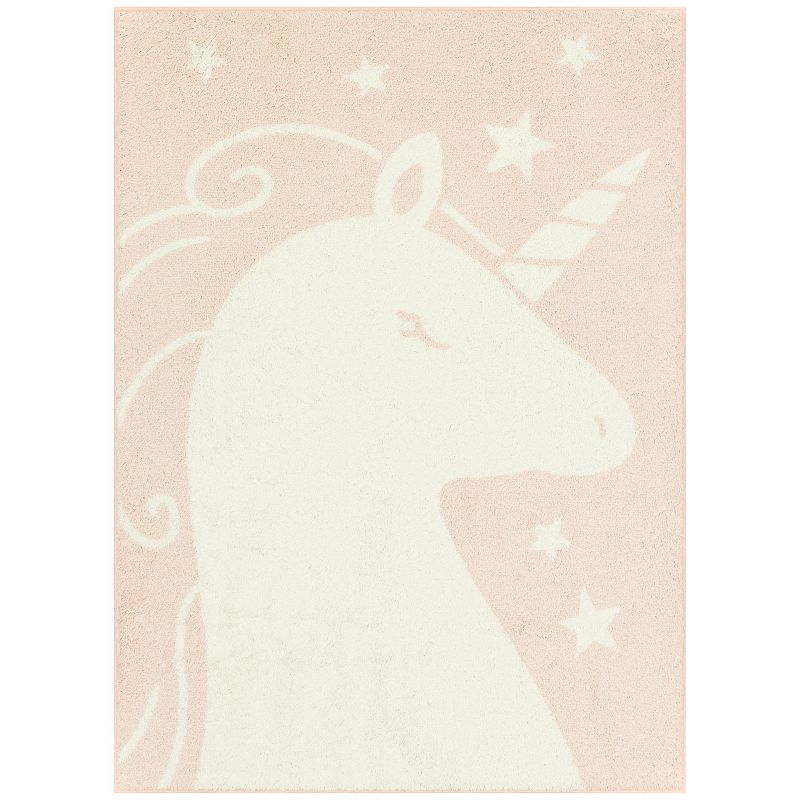 The Big One Kids Rug Unicorn Washable Shag, Blush, 5 Ft x 7 Ft