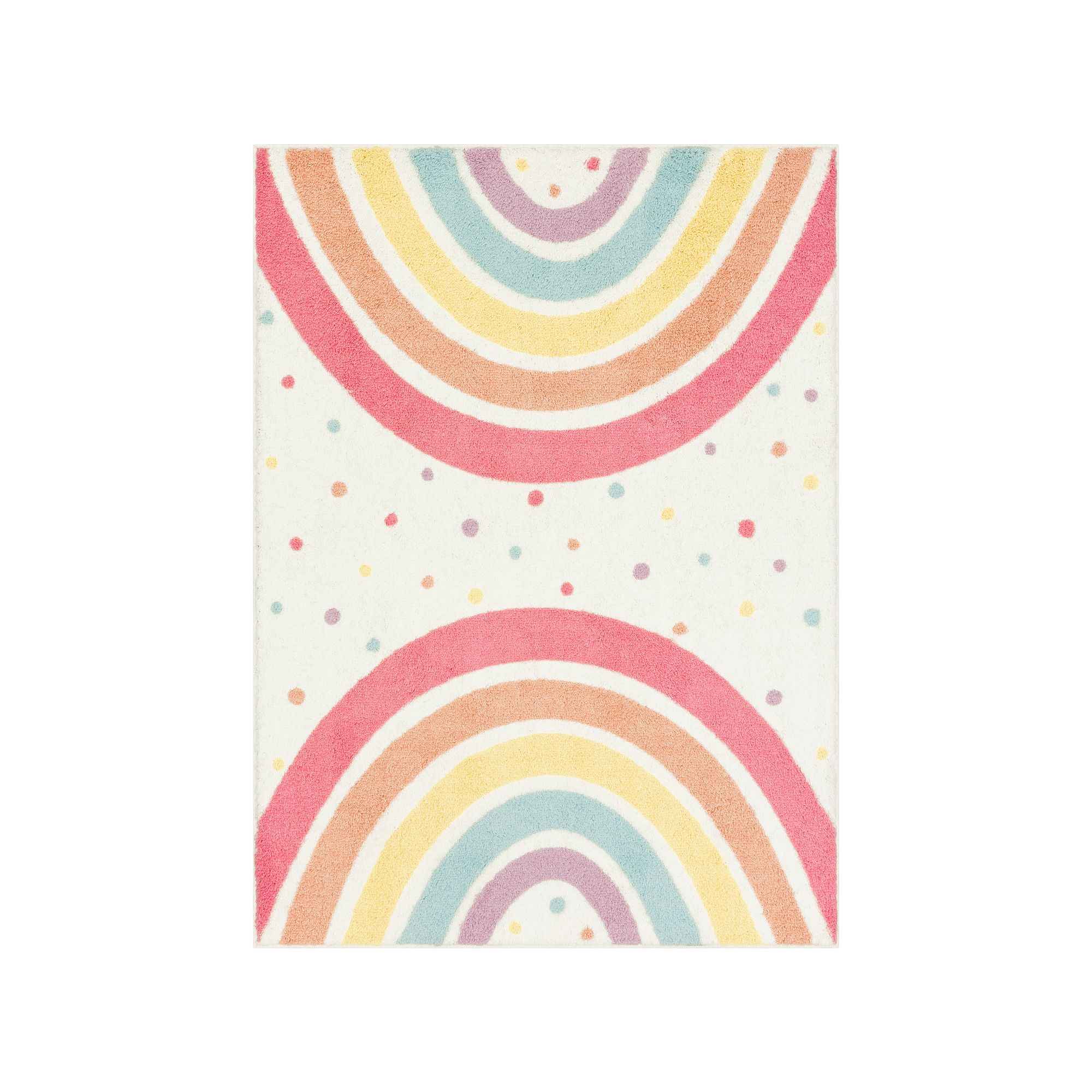 The Big One Kids™ Rug Rainbow Washable Shag, Ivory