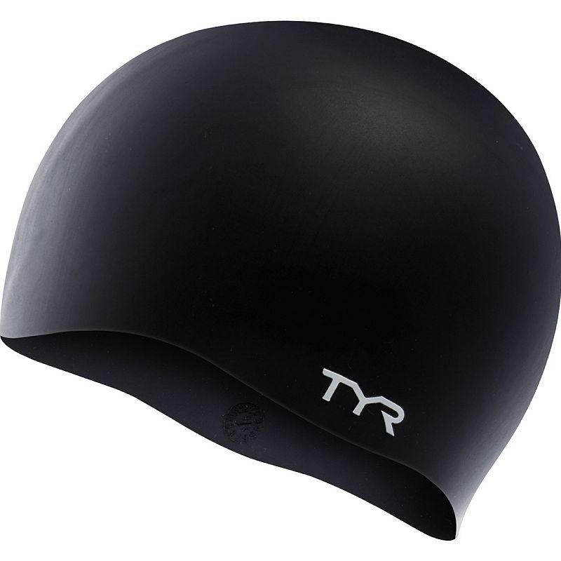 UPC 036702233019 product image for Men's TYR Wrinkle-Free Solid Silicone Swim Cap, Black | upcitemdb.com