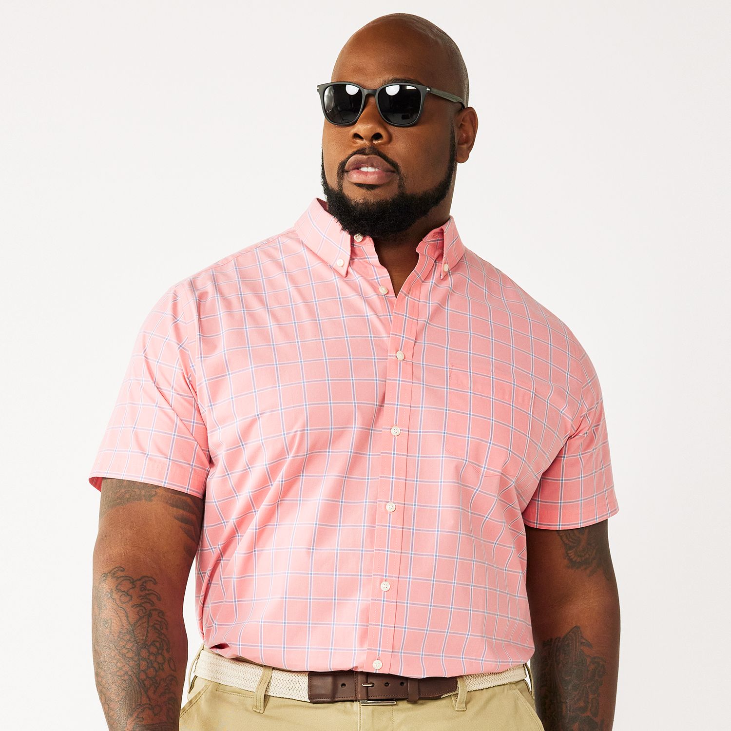 kohls mens pink dress shirts