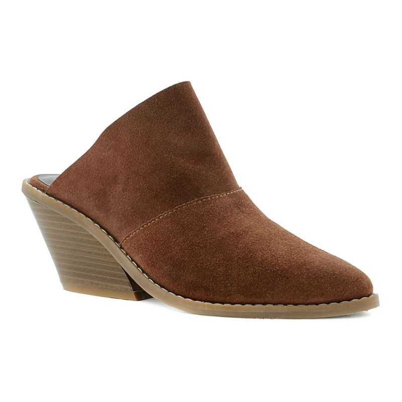 Rag & Co Mae Womens Suede Mules, Size: 10, Brown