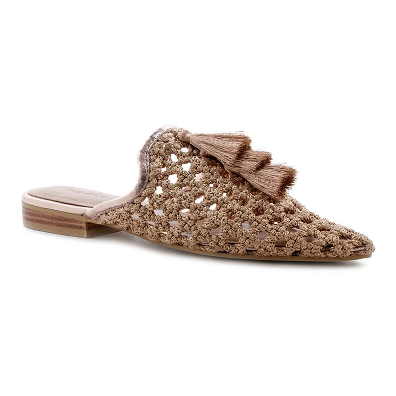 Rag & Co Melanie Womens Woven Mules, Size: 5, Gold