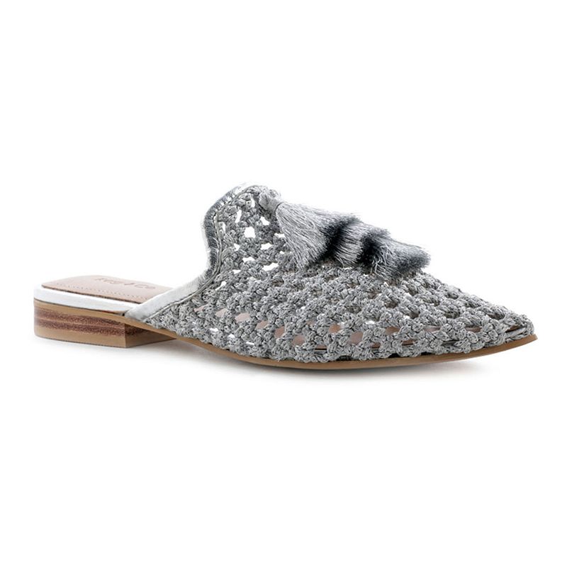 Rag & Co Melanie Womens Woven Mules, Size: 10, Silver