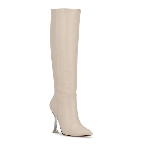 West - Cream and Beige Leather Boots