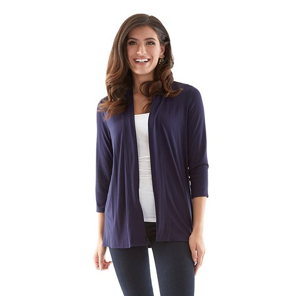 Women's AB Studio Banded Edge Open-Front Cardigan