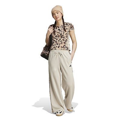 Juniors' adidas 3-Stripes Animal Printed Open Hem Sportswear Pants