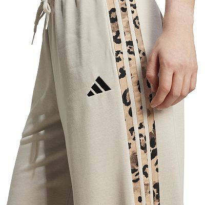 Juniors' adidas 3-Stripes Animal Printed Open Hem Sportswear Pants