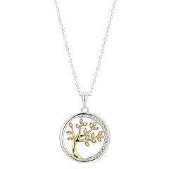 Brilliance Two Tone A Familys Love is Like No Other Crystal Tree Necklace