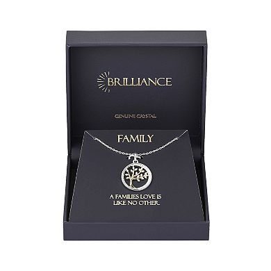 Brilliance Two Tone "A Family's Love is Like No Other" Crystal Tree Necklace