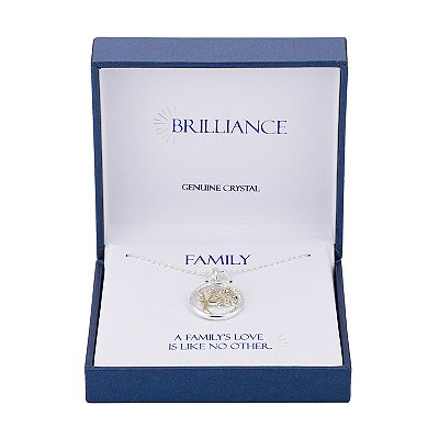 Brilliance Two Tone A Family s Love is Like No Other Crystal Tree Necklace