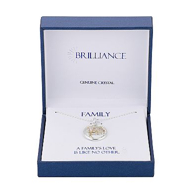 Brilliance Two Tone "A Family's Love is Like No Other" Crystal Tree Necklace