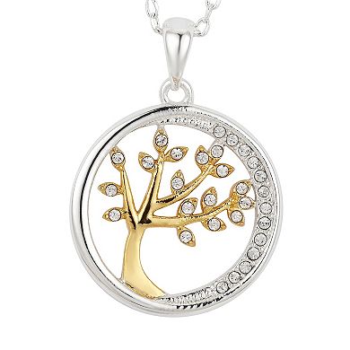 Brilliance Two Tone "A Family's Love is Like No Other" Crystal Tree Necklace