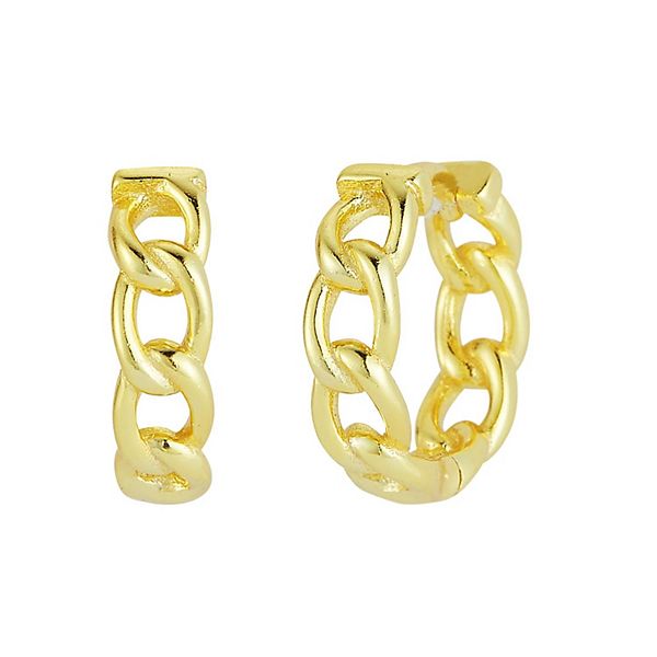 Sunkissed Sterling Curb Link Hoop Earrings