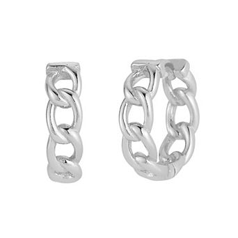 Sunkissed Sterling Curb Link Hoop Earrings