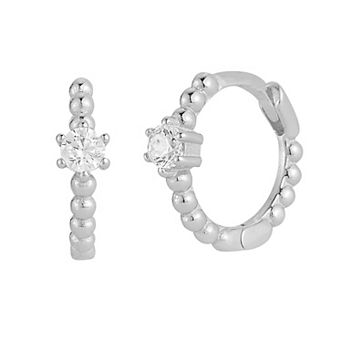 Sunkissed Sterling Cubic Zirconia Hoop Earrings